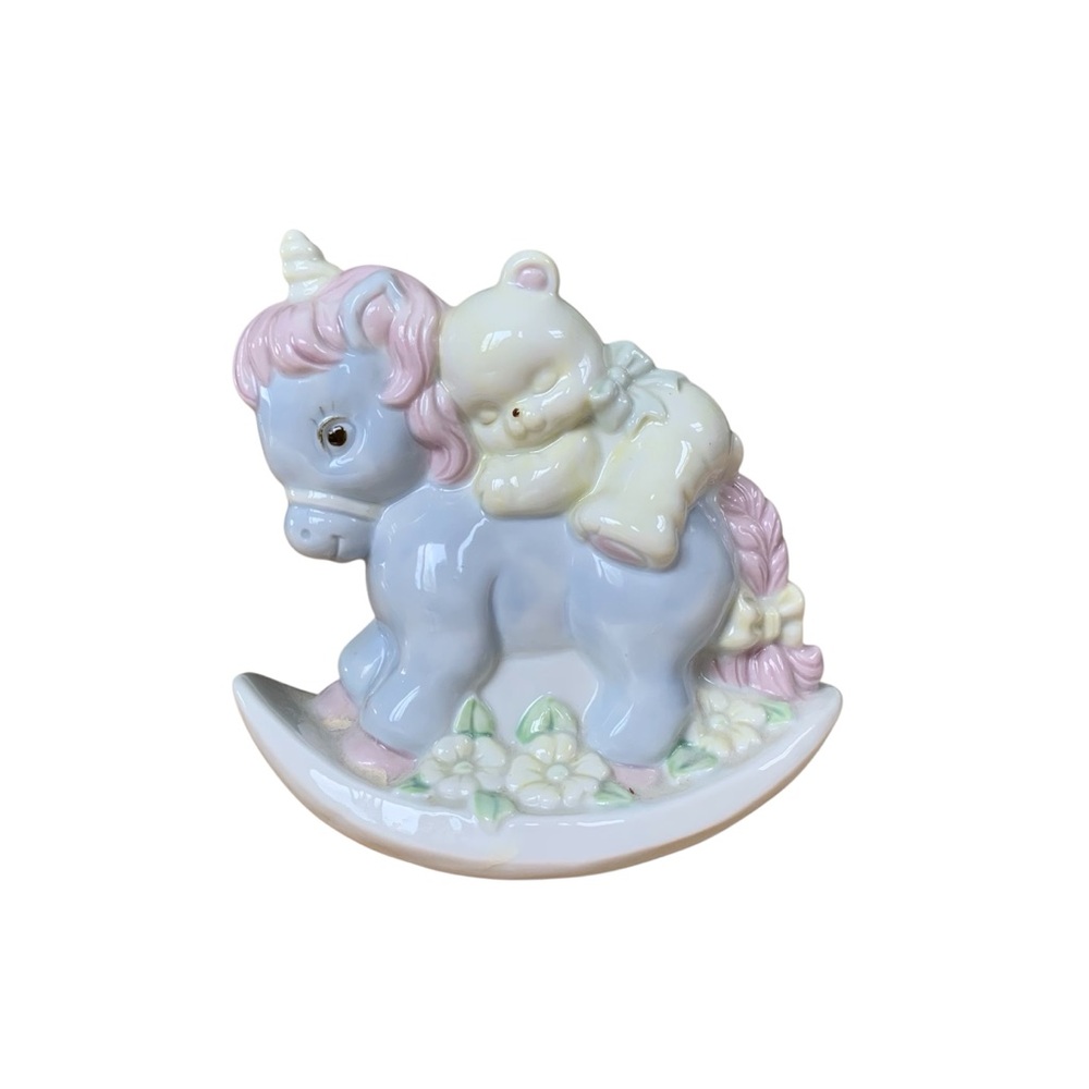 VINTAGE | Pastel Rocking Unicorn and Bear Night Light